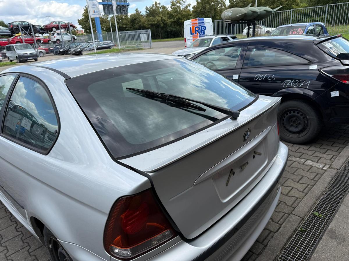 BMW E46 Compact original Heckklappe mit Heckscheibe 354 Titansilber Rohbau BJ03